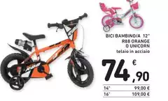 Unicorn - Bici Bambino/a 12" R88 Orange O Unicorn - Bici Bambino/a 12" R88 Orange O