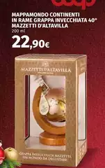 Mondo - Mappamondo Continenti In Rame Grappa Invecchiata 40° Mondo - Mappamondo Continenti In Rame Grappa Invecchiata 40°