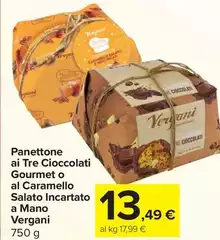 Vergani - Panettone Ai Tre Cioccolati Gourmet O Al Caramello Salato Incartato A Mano Vergani - Panettone Ai Tre Cioccolati Gourmet O Al Caramello Salato Incartato A Mano