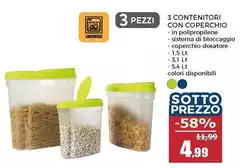 3 Contenitori Con Coperchio 3 Contenitori Con Coperchio