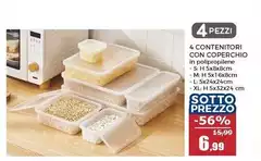 4 Contenitori Con Coperchio 4 Contenitori Con Coperchio