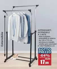 Appendiabiti Estensibile A 2 Aste Appendiabiti Estensibile A 2 Aste