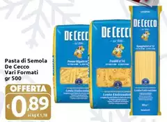 De Cecco - Pasta Di Semola Vari Formati