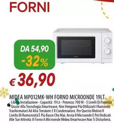 Midea - MP012MK-WH Forno Microonde 19Lt Midea - MP012MK-WH Forno Microonde 19Lt
