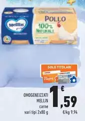 Mellin - Omogeneizzati Carne Mellin - Omogeneizzati Carne