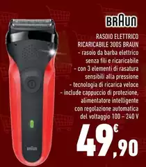 Braun - Rasoio Elettrico Ricaricabile 300S Braun - Rasoio Elettrico Ricaricabile 300S