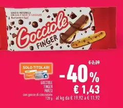 Pavesi - Gocciole Finger Pavesi - Gocciole Finger