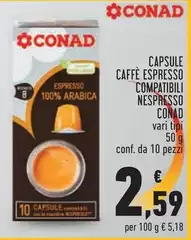 Conad - Capsule Caffè Espresso Compatibili Nespresso Conad - Capsule Caffè Espresso Compatibili Nespresso
