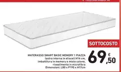 Materasso Smart Basic Memory 1 Piazza Materasso Smart Basic Memory 1 Piazza