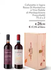 Frescobaldi - Cofanetto In Legno Rosso Di Montalcino E Vino Nobile Di Montepulciano Frescobaldi - Cofanetto In Legno Rosso Di Montalcino E Vino Nobile Di Montepulciano