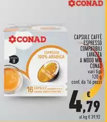 Conad - Capsule Caffè Espresso Compatibili Lavazza A Modo Mio Conad - Capsule Caffè Espresso Compatibili Lavazza A Modo Mio