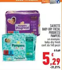 Pampers - Salviette Baby-Dry Fresh, Progressi Pampers - Salviette Baby-Dry Fresh, Progressi
