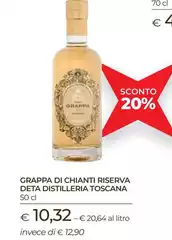 Riserva - Grappa Di Chianti  Deta Distilleria Toscana