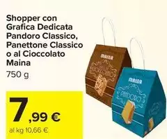 Maina - Shopper Con Grafica Dedicata Pandoro Classico, Panettone Classico O Al Cioccolato Maina - Shopper Con Grafica Dedicata Pandoro Classico, Panettone Classico O Al Cioccolato