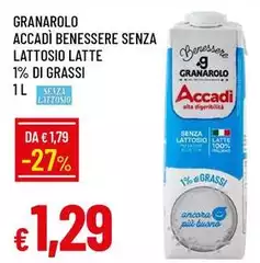 Granarolo - Accadi Benessere Senza Lattosio Latte 1% Di Grassi Granarolo - Accadi Benessere Senza Lattosio Latte 1% Di Grassi