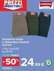 Carrera - Pantalone Uomo In Gabardina Pesante Carrera - Pantalone Uomo In Gabardina Pesante