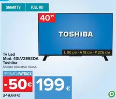 Toshiba - Tv Led Mod. 40LV2E63DA Toshiba - Tv Led Mod. 40LV2E63DA