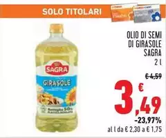 Sagra - Olio Di Semi Di Girasole Sagra - Olio Di Semi Di Girasole
