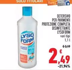 Lysoform - Detersivo Per Pavimenti Protezione Completa Disinfettante