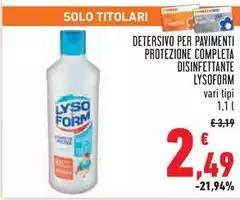 Lysoform - Detersivo Per Pavimenti Protezione Completa Disinfettante