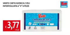 Carta Igienica 2 Veli Interfogliata A "V" 6 Pezzi Carta Igienica 2 Veli Interfogliata A "V" 6 Pezzi