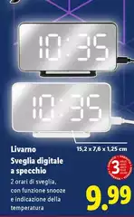 Livarno - Sveglia Digitale A Specchio