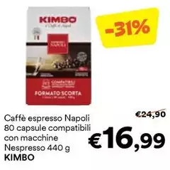 Kimbo - Caffè Espresso Napoli 80 Capsule Compatibili Con Macchine Nespresso Kimbo - Caffè Espresso Napoli 80 Capsule Compatibili Con Macchine Nespresso