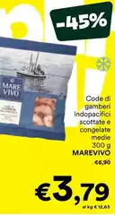 Marevivo - Code Di Gamberi Indopacifici Scottate E Congelate Medie Marevivo - Code Di Gamberi Indopacifici Scottate E Congelate Medie