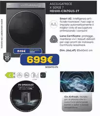 De Longhi - Asciugatrice X Serie 7 HD100-C36967GU1-IT De Longhi - Asciugatrice X Serie 7 HD100-C36967GU1-IT