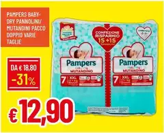 Pampers - Baby Dry Pannolini/ Mutandini Pacco Doppio Varie Pampers - Baby Dry Pannolini/ Mutandini Pacco Doppio Varie