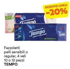 Tempo - Fazzoletti Pelli Sensibili O Regular, 4 Veli 10 O 12 Pezzi