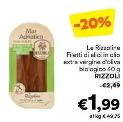 Rizzoli - Le Rizzoline Filetti Di Alici In Olio Extra Vergine D'Oliva Biologico Rizzoli - Le Rizzoline Filetti Di Alici In Olio Extra Vergine D'Oliva Biologico