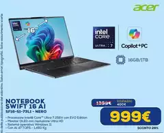 Acer - Notebook Swift 16 AI Sf16-51-73l-nero