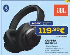 Jbl - Live 770NC Auricolare Wireless A Padiglione Musica E Chiamate Bluetooth Nero Jbl - Live 770NC Auricolare Wireless A Padiglione Musica E Chiamate Bluetooth Nero