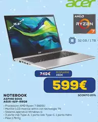 Acer - Notebook Aspire GO15 AG15-42P-R9Q9 