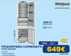 Whirlpool - WHKN 325 B4E frigorifero con congelatore Libera installazione 259 Whirlpool - WHKN 325 B4E frigorifero con congelatore Libera installazione 259
