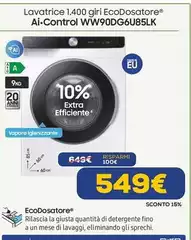 Samsung - Lavatrice 1400 Giri Ecodosatore AI Control WW90DG6U85LK Samsung - Lavatrice 1400 Giri Ecodosatore AI Control WW90DG6U85LK