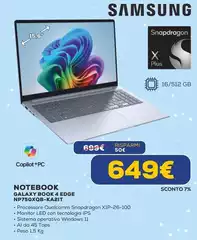 Samsung - Notebook Galaxy Book 4 Edige Np750x8b-ka2it Samsung - Notebook Galaxy Book 4 Edige Np750x8b-ka2it