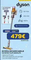 Dyson - Scopa Ricaricabile V12 Detect Slim Absolute Dyson - Scopa Ricaricabile V12 Detect Slim Absolute