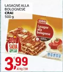Crai - Lasagne Alla Bolognese Crai - Lasagne Alla Bolognese