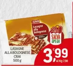 Crai - Lasagne Alla Bolognese Crai - Lasagne Alla Bolognese