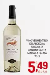 Cantina Santa Maria La Palma - Vino Vermentino Di Sardegna Aragosta Cantina Santa Maria La Palma - Vino Vermentino Di Sardegna Aragosta
