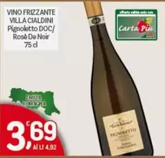 Villa Cialdini - Vino Frizzante Pignoletto DOC/Rose De Noir Villa Cialdini - Vino Frizzante Pignoletto DOC/Rose De Noir