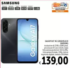 Samsung - Galaxy A17 4G 128GB Black Samsung - Galaxy A17 4G 128GB Black