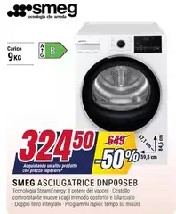 Smeg - Asciugatrice DNP09SEB Smeg - Asciugatrice DNP09SEB