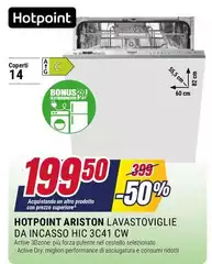 Hotpoint - Ariston Lavastoviglie Da Incasso HIC 3C41 CW