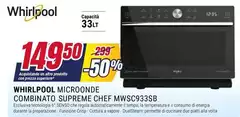 Whirlpool - Supreme Chef Microonde A Libera Installazione - MWSC 933 SB Whirlpool - Supreme Chef Microonde A Libera Installazione - MWSC 933 SB