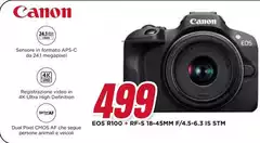 Canon - EOS R100 + RF-S 18-45mm F4.5-6.3 IS STM Kit MILC 24,1 MP CMOS 6000 X 4000 Pixel Nero