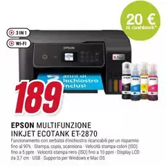 Epson - Multifunzione Inkjet Ecotank ET-2870 Epson - Multifunzione Inkjet Ecotank ET-2870