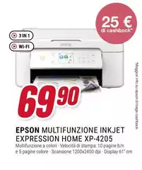 Epson - Expression Home XP-4205 Ad Inchiostro A4 5760 X 1440 DPI 10 Ppm Wi-Fi Epson - Expression Home XP-4205 Ad Inchiostro A4 5760 X 1440 DPI 10 Ppm Wi-Fi